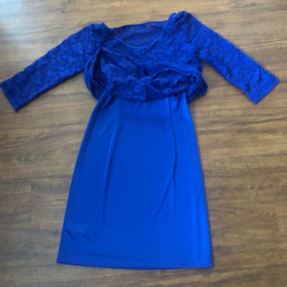 Laundry by Shelli Segal Vibrant Blue Lace Dress - Picture 6 of 9